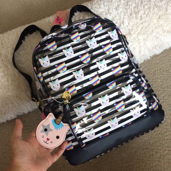 Betsey Johnson Handbags - Betsey Johnson clear backpack unicorn kitty